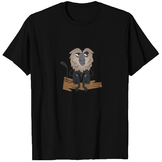 Lion tail macaue | Monkey Animal | Illustration T-shirt