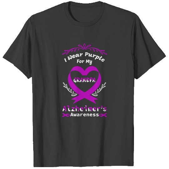 I Wear Purple For My Grandpa Alzheimers Awareness T-shirt