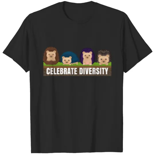Cute Hedgehog Gifts for Women| Celebrate Diversity T-shirt