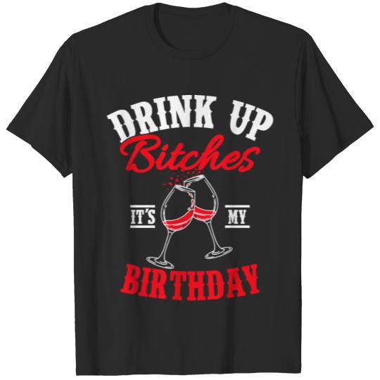 Discover Birthday saying girls women drinking T-shirt