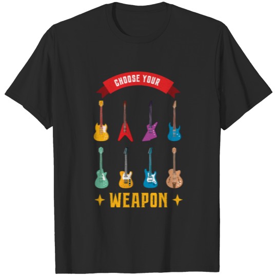 Discover Funny Guitar Pick Your Weapon Vintage Music Gift T-shirt