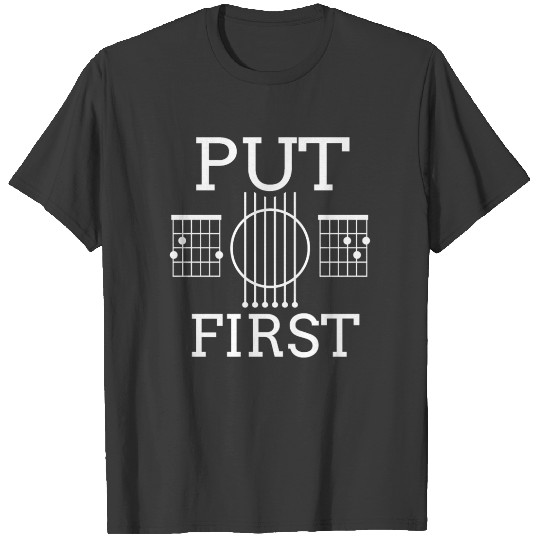 Funny Guitar Put God First Vintage Music Gift T-shirt
