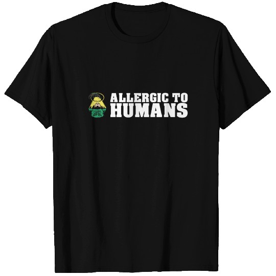 Allergic To Humans Funny Alien Abduction Spaceship T-shirt