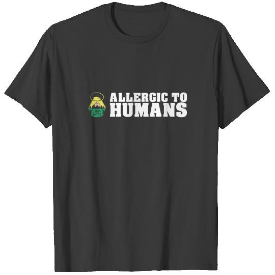 Allergic To Humans Funny Alien Abduction Spaceship T-shirt