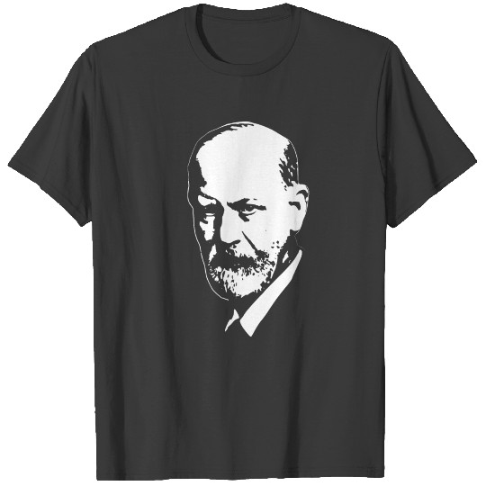 Sigmund Freud White On Black T-shirt
