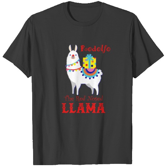 Rodolfo The Red Nosed Llama T-shirt
