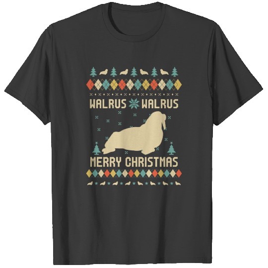 Walrus Vintage Retro for Christmas T-shirt