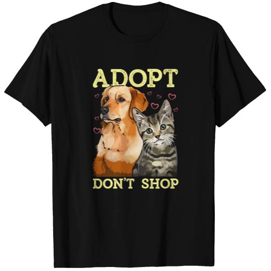 Adopt Don't Shop Cute Cat & Dog Rescue Adoption T-shirt