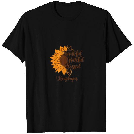 Thankful Grateful Blessed Housekeeper Sunflower T-shirt