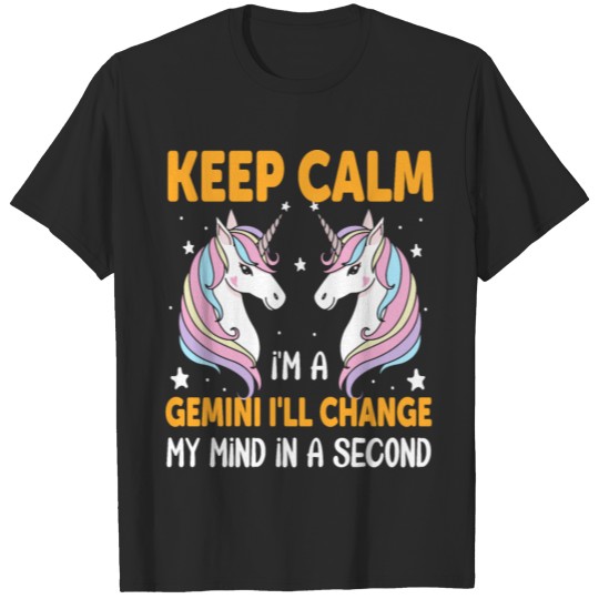 Unicorn Keep Calm Gemini T-shirt