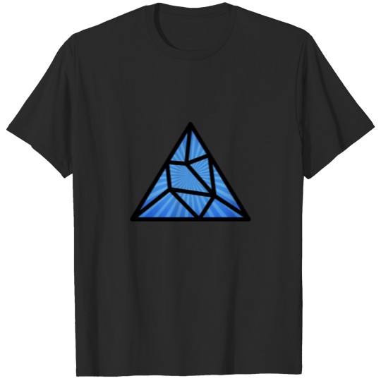 Discover Black Splitted Blue Triangle T-shirt