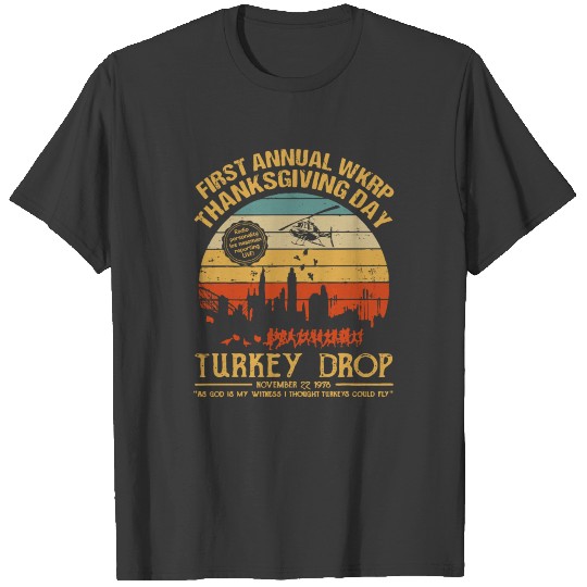 WKRP Turkey Drop Thanksgiving T-shirt