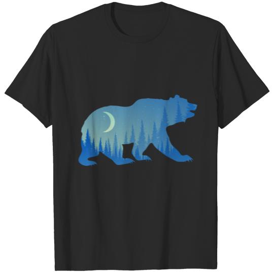 Discover Bear Grizzly mountain landscape Deep Nature T-shirt
