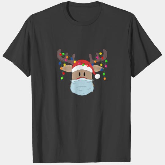 Matching Family Christmas Rudolph Reindeer Mask T-shirt