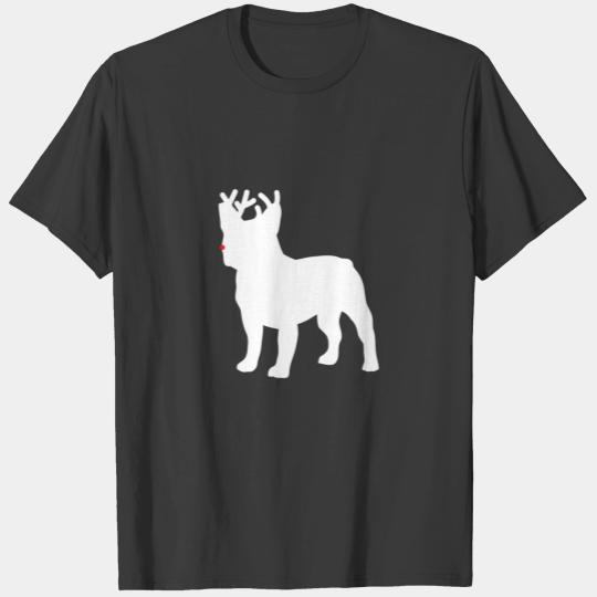 French Bulldog Reindeer Dog for Christmas T-shirt