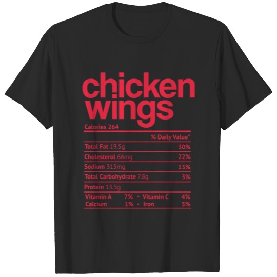 Discover Chicken Wings Nutrition Facts Funny Thanksgiving f T-shirt