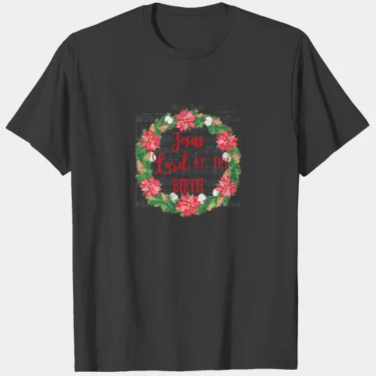 Silent Night Christmas Sheet Music Poinsettia T-shirt