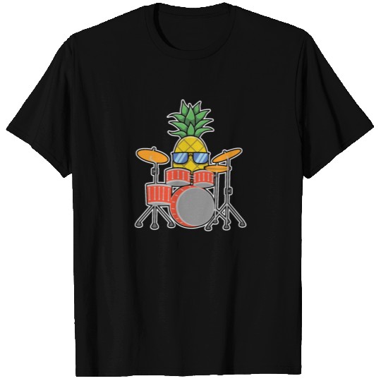Pineapple Aloha Beaches Hawaii Drums Drummer T-shirt