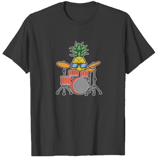 Pineapple Aloha Beaches Hawaii Drums Drummer T-shirt