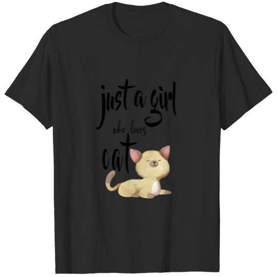 Discover just a girl who love cat T-shirt