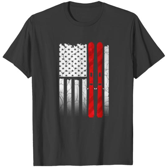 Ski US American Flag - Skiing Long Sleeve T-Shirt T-shirt