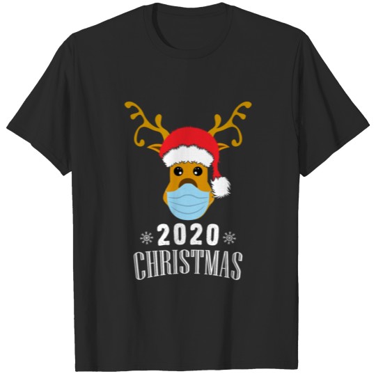 Discover Merry Reindeer Face Mask 2020 Santa Hat T-shirt