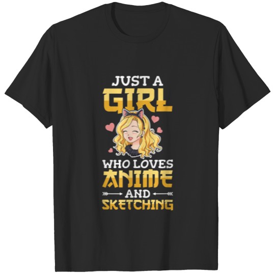 Discover Just A Girl Who Loves Anime And Sketching T-shirt