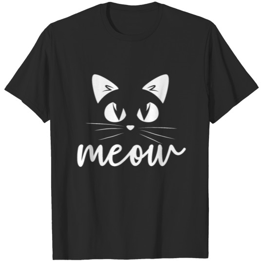 Discover Meow Cute Cat Face Funny T-shirt
