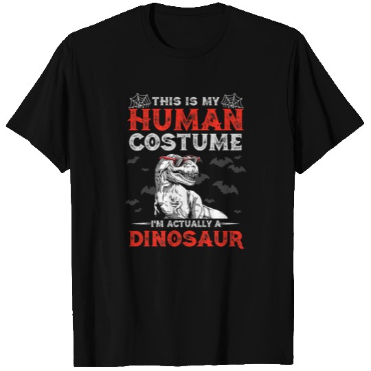 Funny Dinosaur Halloween Gift Tee This Is My Human T-shirt