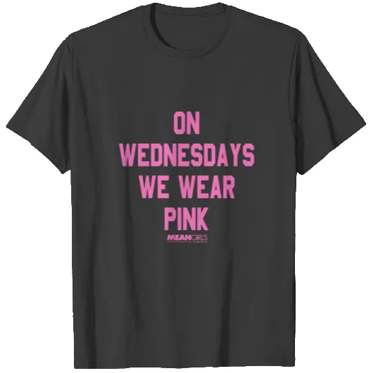 Mean Girls Pink On Wednesday Square Text T-shirt