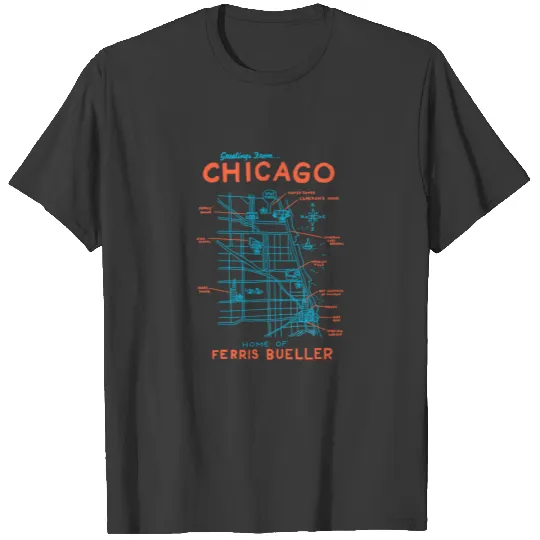 Ferris Bueller'S Day Off Chicago Map T-shirt