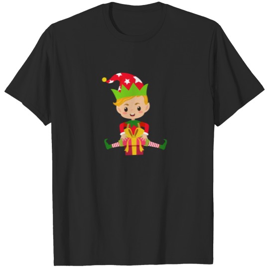 Discover Funny Christmas Elf with Black Hair T-shirt