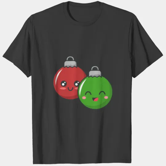 Red and Green Christmas balls T-shirt