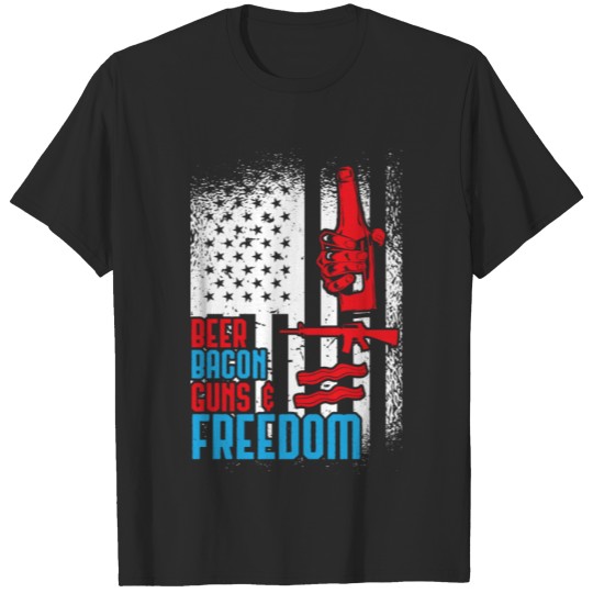 Beer Bacon Guns Freedom Fourth Of July Gift Idea T-shirt
