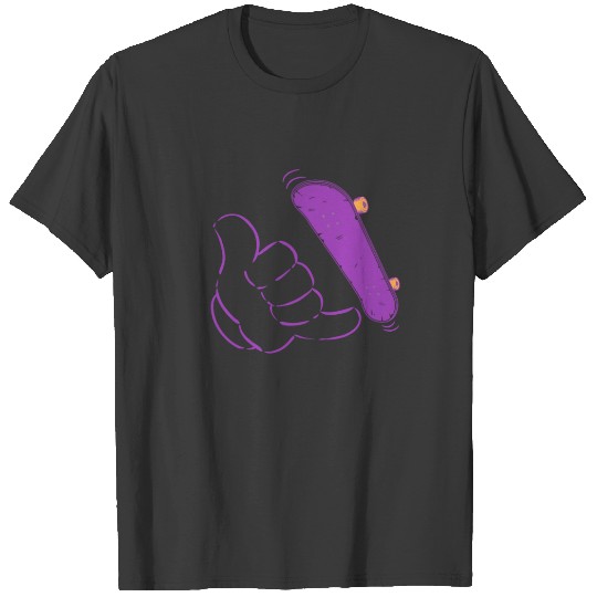 Fingerboard Chill And Flip Cartoon Purple T-shirt