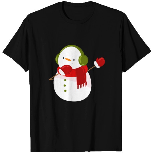 Snowman dab dabbing Christmas funny trend present T-shirt