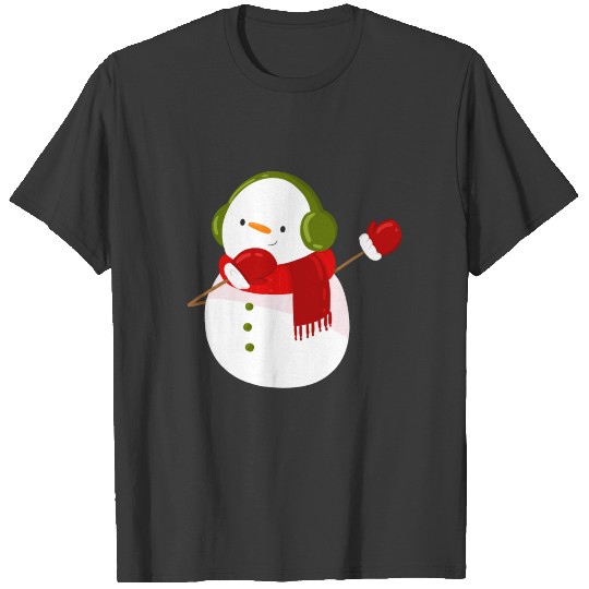 Snowman dab dabbing Christmas funny trend present T-shirt