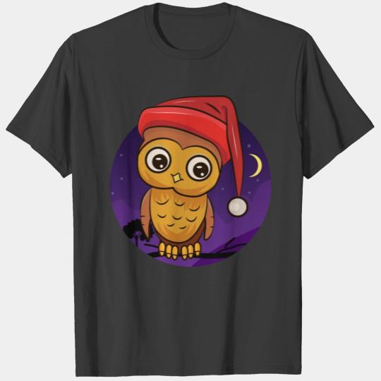 Owl Cartoon Night | Christmas Night | Magic Night T-shirt