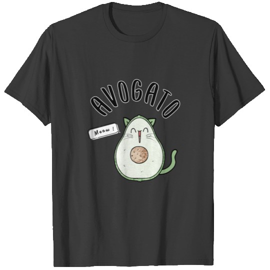 Avogato Funny T-Shirt ,Avocado Cat Cute Face T-shirt