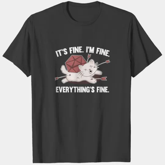 Dungeon Meowster It's Fine Cat RPG Funny Tabletop T-shirt