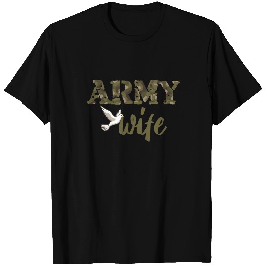 Army Wife Camo with White Dove T-shirt