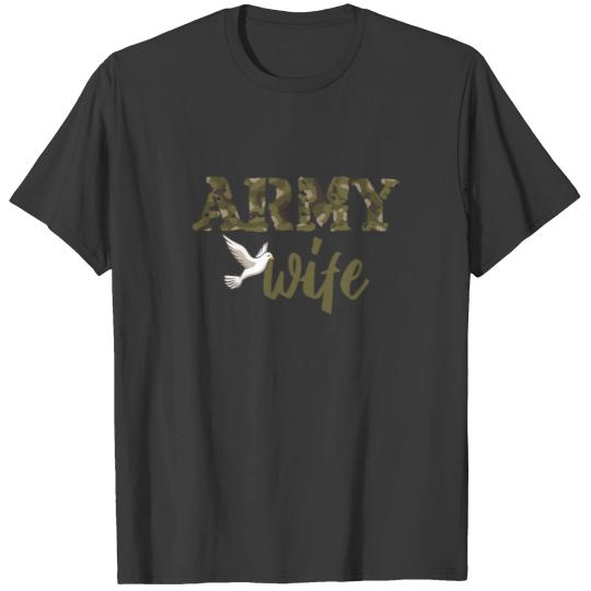 Army Wife Camo with White Dove T-shirt