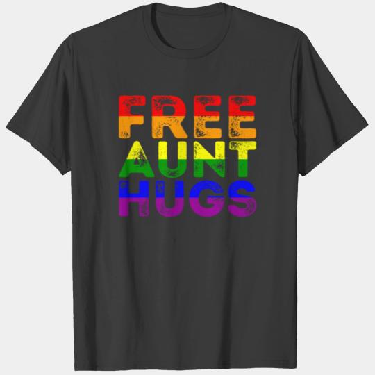 Free Aunt Hugs Rainbow Gay Support LGBT Pride T-shirt