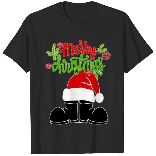 Discover Merry Christmas Beautiful Santa Claus Hat T-shirt