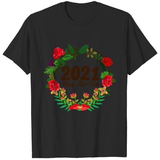 Discover 2021 Happy New Year Flowers Floral Eve NYE T-shirt