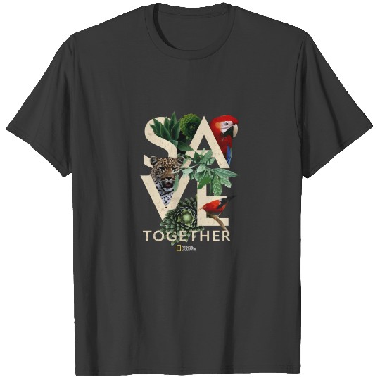National Geographic Save Together Nature Collage T-shirt