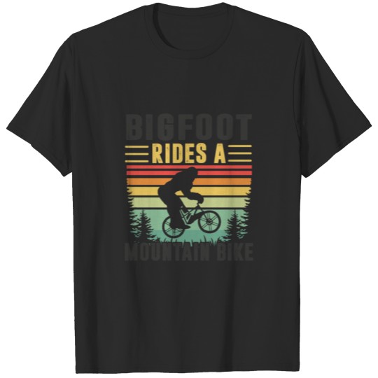 Discover Bigfoot Rides A Mountain Bike T-shirt