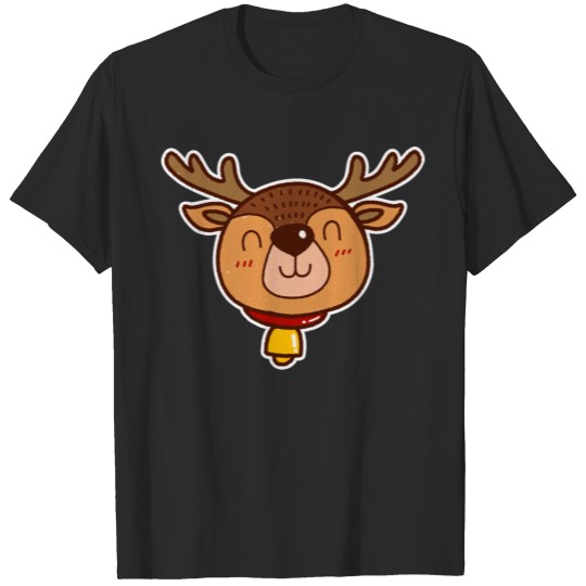 Discover Winter reindeer with bell cute cartoon reindeer T-shirt