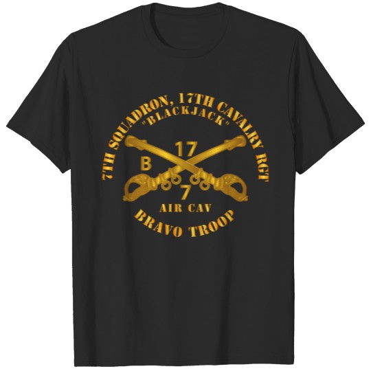 Discover Army 7th Sqn 17th Cav Regt Bravo Trp Blackjack T-shirt