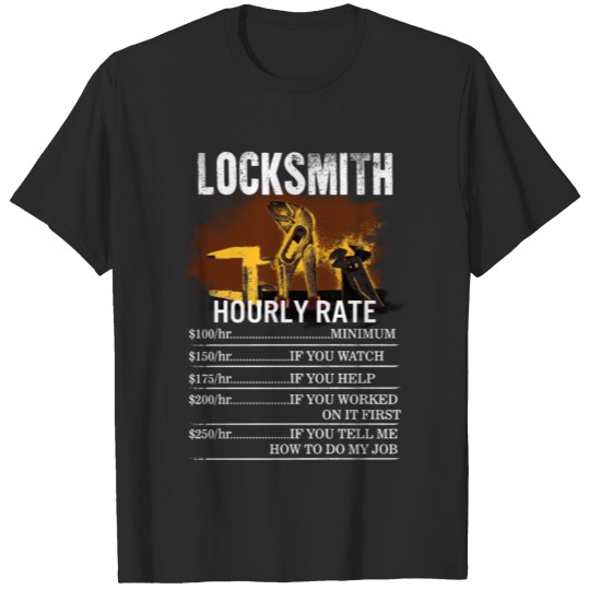 Discover Funny Locksmith Shirt Hourly Rates Lineman Gift T-shirt